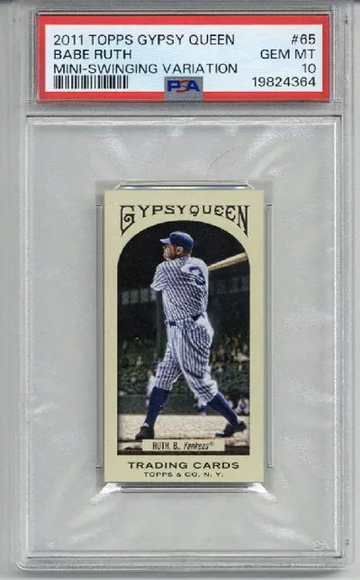 2011 TOPPS GYPSY QUEEN MINI SWINGING VARIATION BABE RUTH YANKEES PSA 10