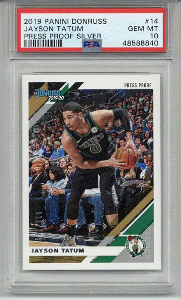 2019 PANINI DONRUSS PRESS PROOF SILVER #14 JAYSON TATUM CELTICS PSA 10 LOW POP