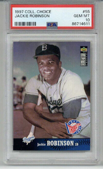 1997 UPPER DECK COLLECTOR'S CHOICE JACKIE ROBINSON CARD DODGERS PSA 10 LOW POP