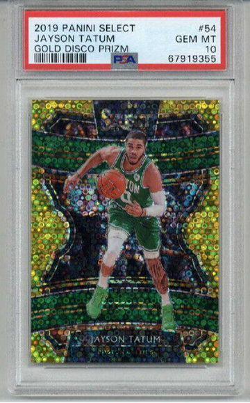 2019 PANINI SELECT GOLD DISCO PRIZM #54 JAYSON TATUM CELTICS /10 PSA 10 LOW POP