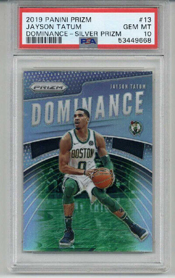 2019 PANINI PRIZM DOMINANCE SILVER PRIZM #13 JAYSON TATUM CELTICS PSA 10 LOW POP