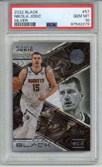 2022 PANINI BLACK SILVER #57 NIKOLA JOKIC /75 DENVER NUGGETS PSA 10 LOW POP