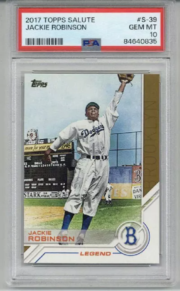 2017 TOPPS SALUTE #S-39 JACKIE ROBINSON BROOKLYN DODGERS PSA 10 LOW POP