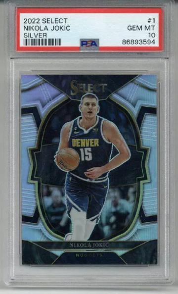 2022 PANINI SELECT SILVER #1 NIKOLA JOKIC CARD DENVER NUGGETS PSA 10 LOW POP