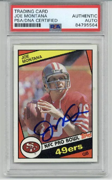 JOE MONTANA SIGNED AUTO 1984 TOPPS #358 SAN FRANCISCO 49ERS RARE PSA/DNA