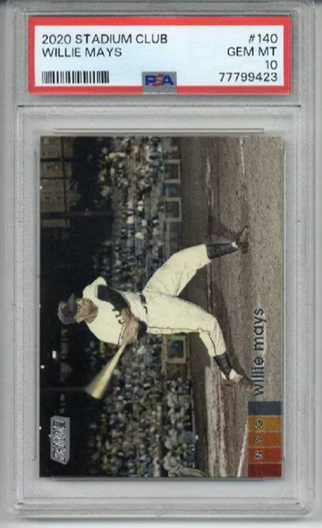 2020 TOPPS STADIUM CLUB #140 WILLIE MAYS CARD GIANTS PSA 10 LOW POP