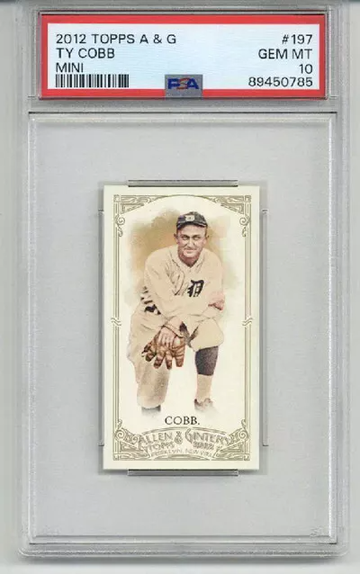 2012 TOPPS ALLEN & GINTER MINI #197 TY COBB DETROIT TIGERS PSA 10 LOW POP