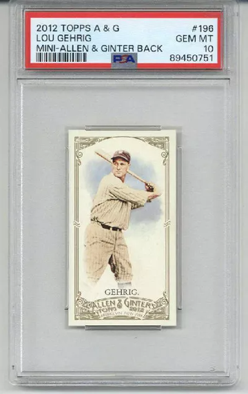 2012 TOPPS ALLEN & GINTER MINI A&G BACK LOU GEHRIG YANKEES PSA 10 LOW POP