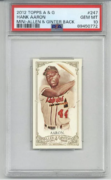  Have one to sell? Sell now 2012 TOPPS ALLEN & GINTER MINI A&G BACK #247 HANK AARON BRAVES PSA 10 LOW POP
