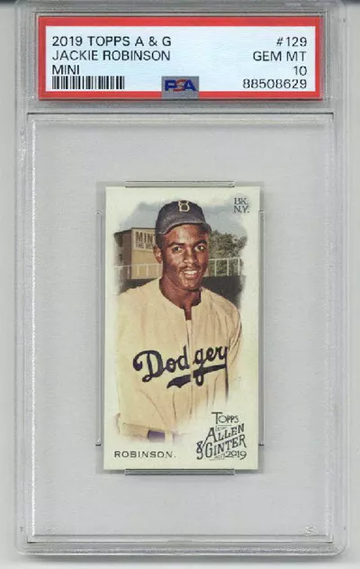 2019 TOPPS ALLEN & GINTER MINI JACKIE ROBINSON CARD DODGERS PSA 10 LOW POP