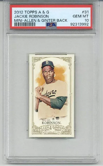 2012 TOPPS ALLEN & GINTER MINI A & G BACK JACKIE ROBINSON CARD PSA 10 LOW POP