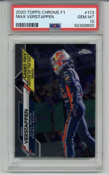 2020 TOPPS CHROME F1 #173 MAX VERSTAPPEN ROOKIE RC CARD PSA 10 LOW POP RARE