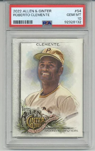 2022 TOPPS ALLEN & GINTER #54 ROBERTO CLEMENTE PITTSBURGH PIRATES PSA 10 LOW POP