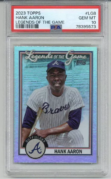 2023 TOPPS LEGENDS OF THE GAME #LG8 HANK AARON CARD BRAVES PSA 10 LOW POP