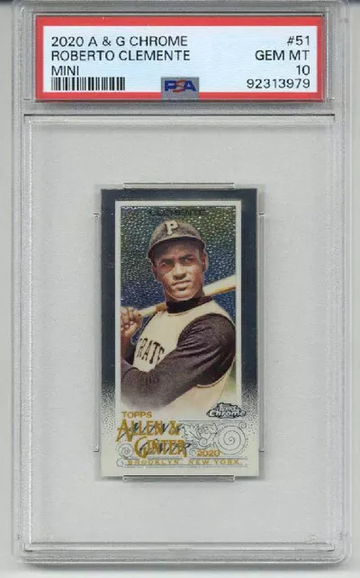 2020 TOPPS ALLEN & GINTER CHROME MINI ROBERTO CLEMENTE CARD PIRATES PSA 10
