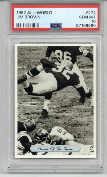 1992 All World #274 JIM BROWN CARD CLEVELAND BROWNS PSA 10 LOW POP