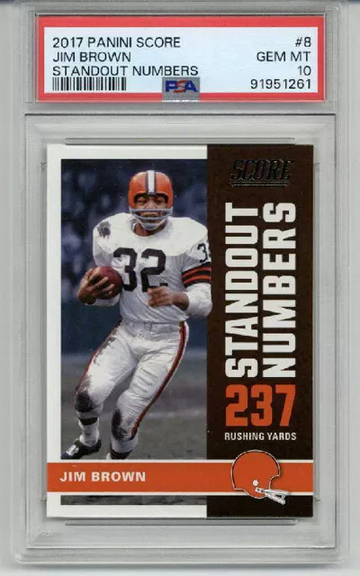 2017 PANINI SCORE STANDOUT NUMBERS #8 JIM BROWN BROWNS PSA 10 LOW POP