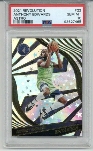 2021 PANINI REVOLUTION ASTRO #22 ANTHONY EDWARDS TIMBERWOLVES PSA 10 LOW POP