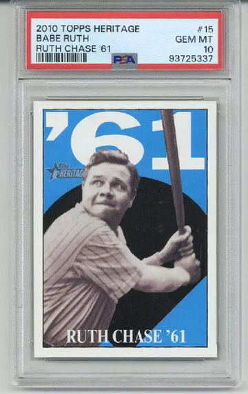2010 TOPPS HERITAGE RUTH CHASE '61 #15 BABE RUTH CARD YANKEES PSA 10 LOW POP