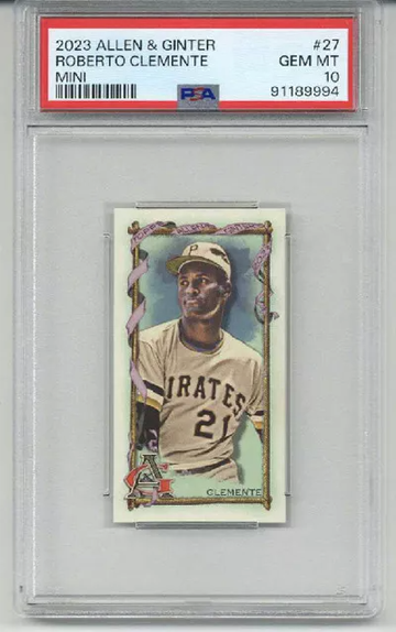 2023 TOPPS ALLEN & GINTER MINI ROBERTO CLEMENTE CARD PIRATES PSA 10 LOW POP