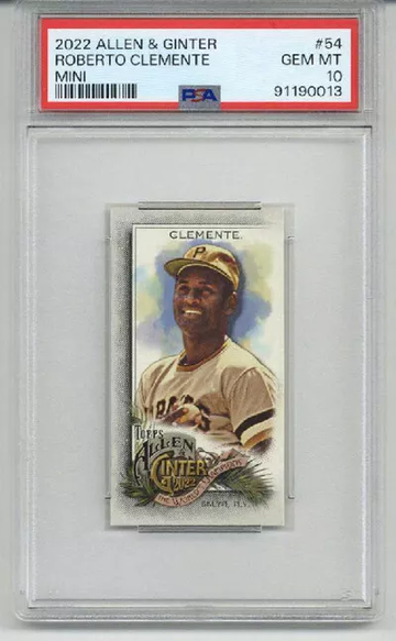 2022 TOPPS ALLEN & GINTER MINI ROBERTO CLEMENTE CARD PIRATES PSA 10 LOW POP
