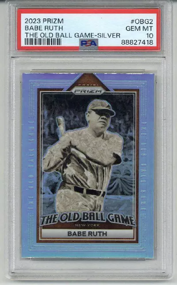 2023 PANINI PRIZM THE OLD BALL GAME SILVER #OBG2 BABE RUTH YANKEES PSA 10