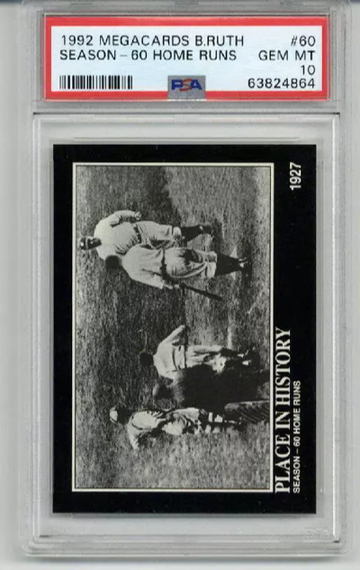 1992 MEGACARDS BABE RUTH SEASON 60 HOME RUNS BABE RUTH YANKEES PSA 10 LOW POP