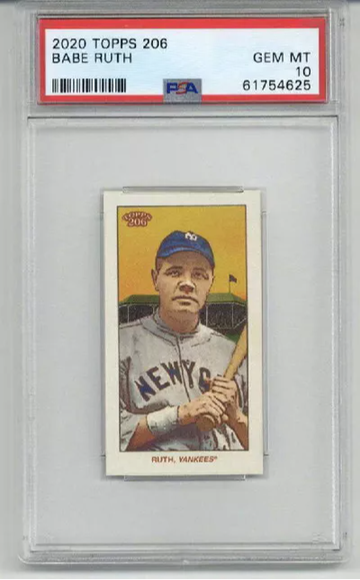 2020 TOPPS 206 BABE RUTH CARD NEW YORK YANKEES PSA 10 LOW POP 2 VERY RARE