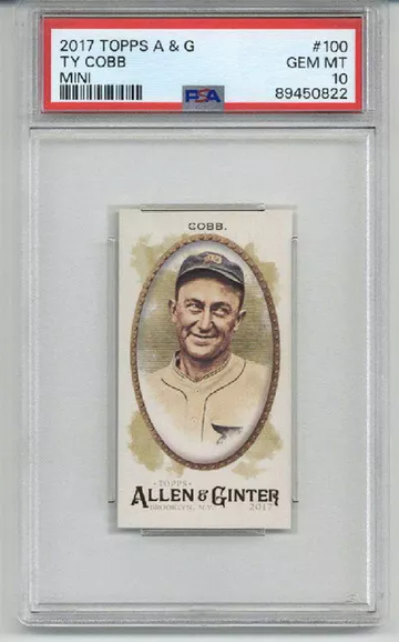 2017 TOPPS ALLEN & GINTER MINI #100 TY COBB DETROIT TIGERS PSA 10 LOW POP