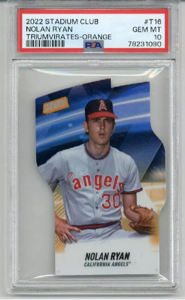 2022 TOPPS STADIUM CLUB TRIUMVIRATES ORANGE NOLAN RYAN ANGELS /50 PSA 10
