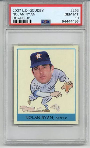 2007 UPPER DECK GOUDEY HEADS UP NOLAN RYAN CARD ASTROS PSA 10 LOW POP
