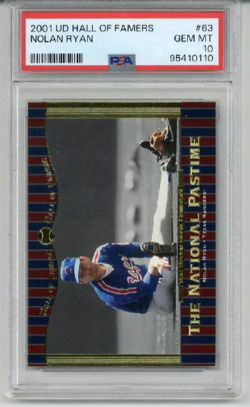 2001 UPPER DECK HALL OF FAMERS NOLAN RYAN CARD RANGERS PSA 10 LOW POP