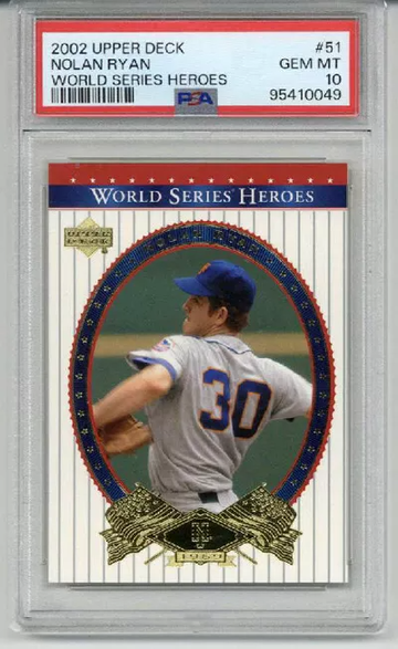 2002 UPPER DECK WORLD SERIES HEROES NOLAN RYAN CARD METS PSA 10 LOW POP RARE