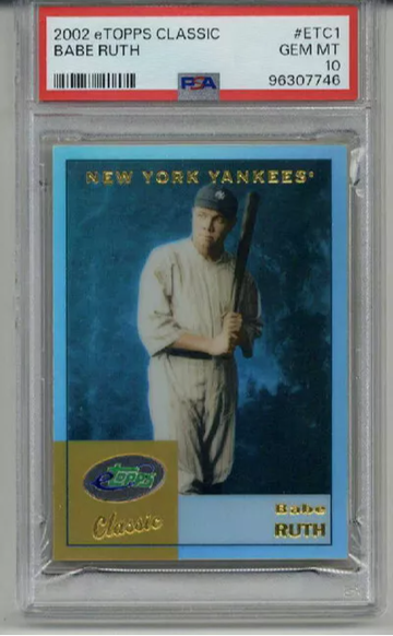 2002 eTOPPS CLASSIC BABE RUTH CARD NEW YORK YANKEES PSA 10 LOW POP