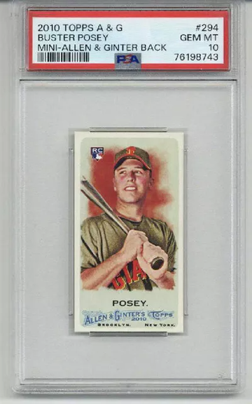 2010 TOPPS ALLEN & GINTER MINI A&G BACK BUSTER POSEY ROOKIE RC PSA 10 LOW POP