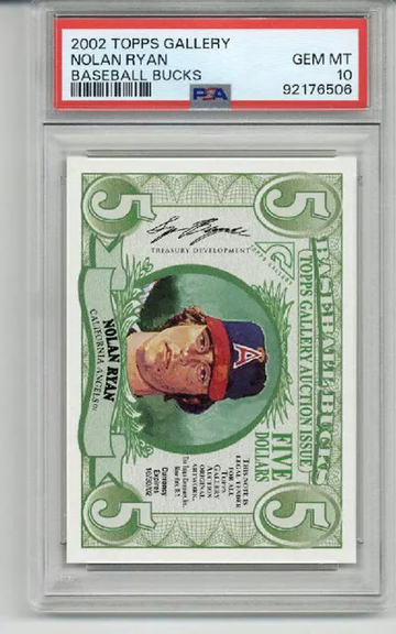 2002 TOPPS GALLERY BASEBALL BUCKS NOLAN RYAN CARD ANGELS PSA 10 LOW POP RARE