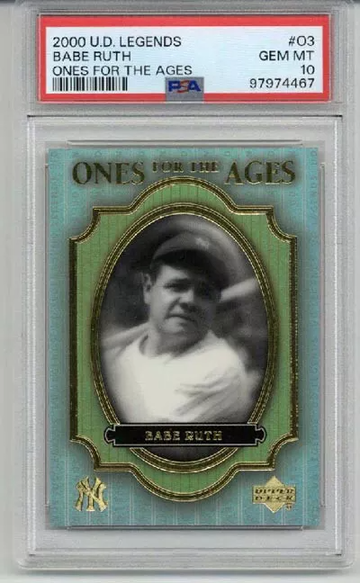 2000 UPPER DECK LEGENDS ONES FOR THE AGES BABE RUTH YANKEES PSA 10 LOW POP