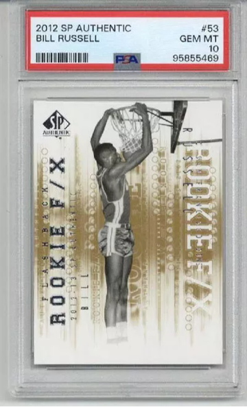 2012 UPPER DECK SP AUTHENTIC #53 BILL RUSSELL CARD USF CELTICS PSA 10 LOW POP
