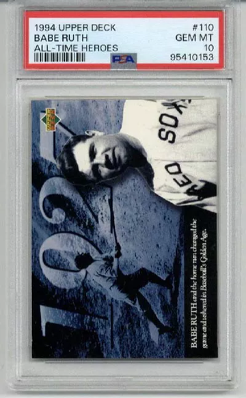 1994 UPPER DECK ALL TIME HEROES #110 BABE RUTH CARD YANKEES PSA 10 LOW POP