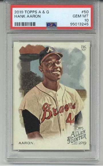 2019 TOPPS ALLEN & GINTER #50 HANK AARON CARD ATLANTA BRAVES PSA 10