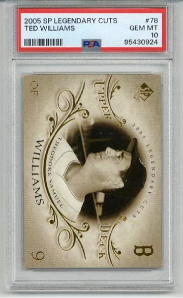 2005 UPPER DECK SP LEGENDARY CUTS #78 TED WILLIAMS BOSTON RED SOX PSA 10 LOW POP