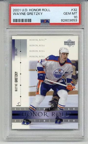 2001 UPPER DECK HONOR ROLL #32 WAYNE GRETZKY CARD EDMONTON OILERS PSA 10 LOW POP