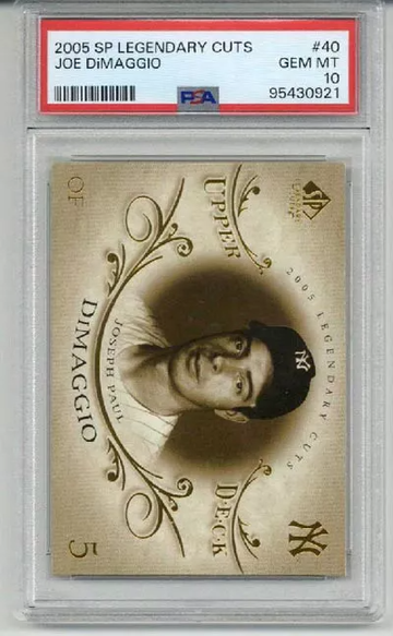 2005 UPPER DECK SP LEGENDARY CUTS #40 JOE DiMAGGIO CARD YANKEES PSA 10 LOW POP