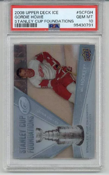 2008 UPPER DECK ICE STANLEY CUP FOUNDATIONS GORDIE HOWE RED WINGS PSA 10