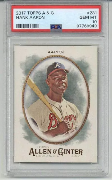  2017 TOPPS ALLEN & GINTER #231 HANK AARON CARD ATLANTA BRAVES PSA 10 LOW POP