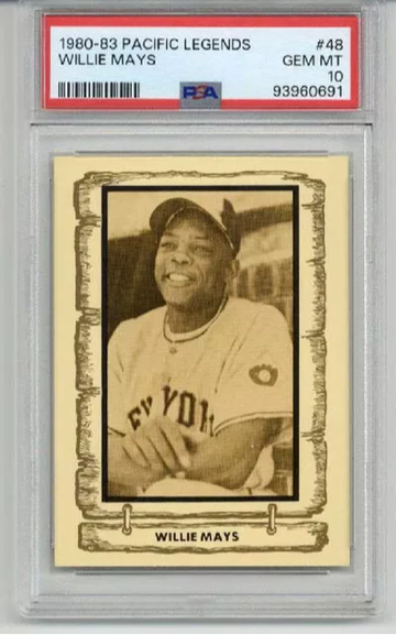 1980 - 1983 PACIFIC LEGENDS WILLIE MAYS CARD NEW YORK GIANTS PSA 10 LOW POP