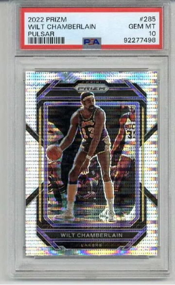2022 PANINI PRIZM PULSAR #285 WILT CHAMBERLAIN LAKERS PSA 10 LOW POP