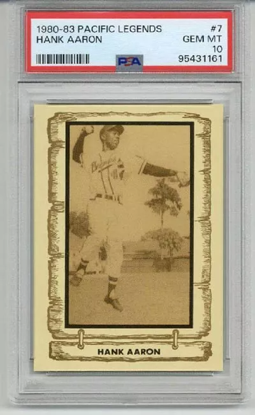 1980 - 1983 PACIFIC LEGENDS #7 HANK AARON CARD BRAVES PSA 10 LOW POP