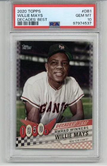 2020 TOPPS DECADES' BEST #DB1 WILLIE MAYS CARD GIANTS PSA 10 LOW POP