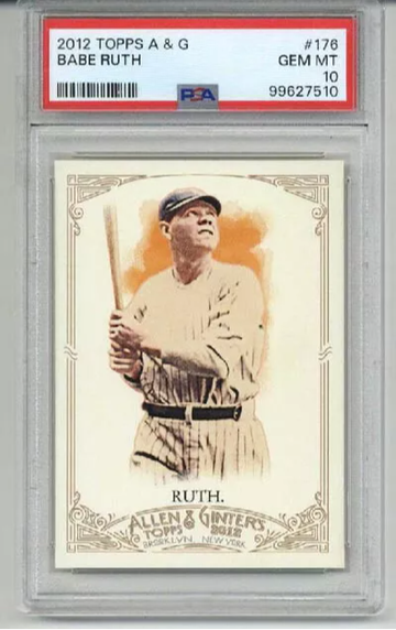 2012 TOPPS ALLEN & GINTER #176 BABE RUTH NEW YORK YANKEES PSA 10 LOW POP RARE
